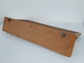 Jaren 60 wandkapstok | hout met riet en messing