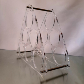 Jaren 80 plexiglas wijnrek