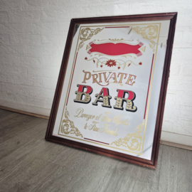 Vintage “Private Bar” spiegel | Pub/Bar decor | Reclamebord