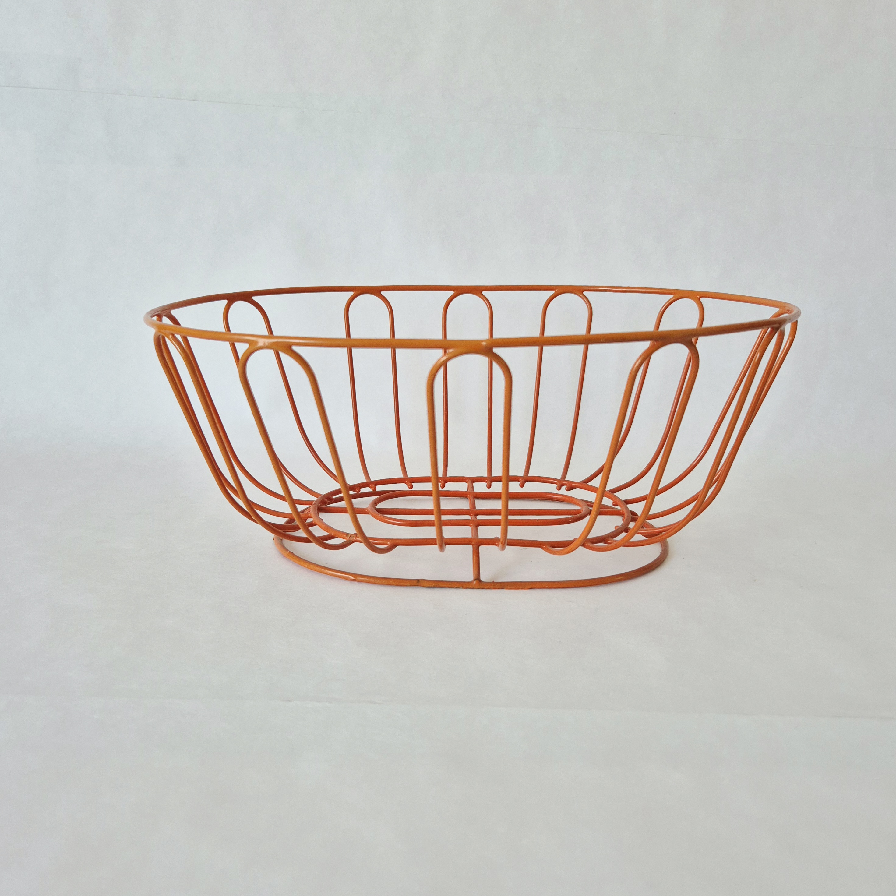 Vintage oranje draadmand, fruitmand , jaren 70