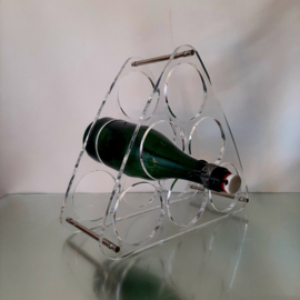Jaren 80 plexiglas wijnrek