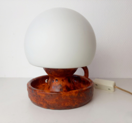 Vintage jaren 70 tafellamp | Fat Lava | Oranje lamp