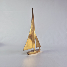 Messing Mid-Century Zeilboot | Curtis Jere-Stijl