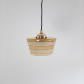 Art Deco glazen hanglamp oker