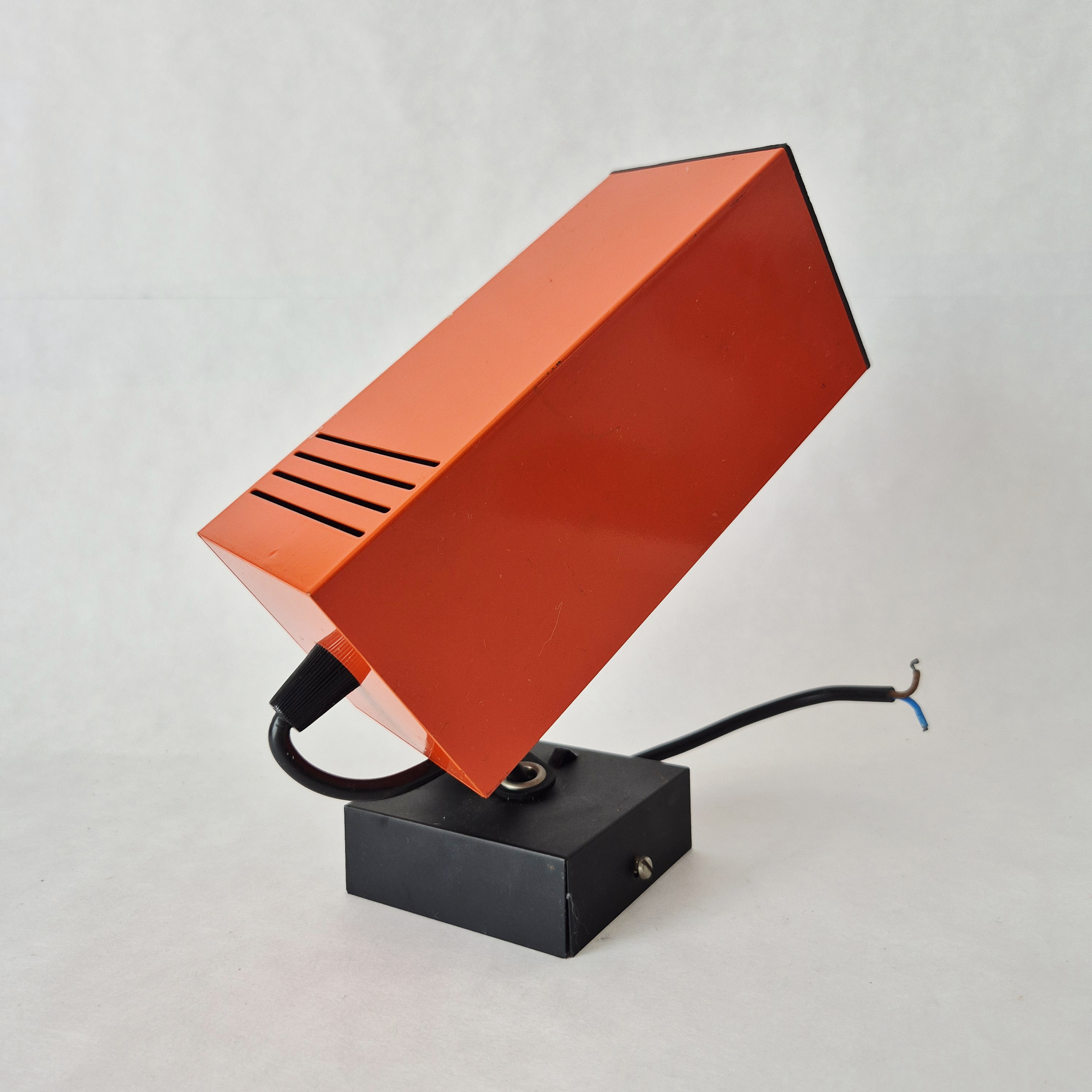 Oranje vierkante spot | Vintage jaren 70 wand of plafondlamp