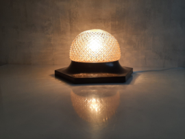 Jaren 60 plafondlamp, op hexagon plaat