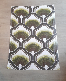 Vintage gordijnen, jaren 70 raambekleding groen