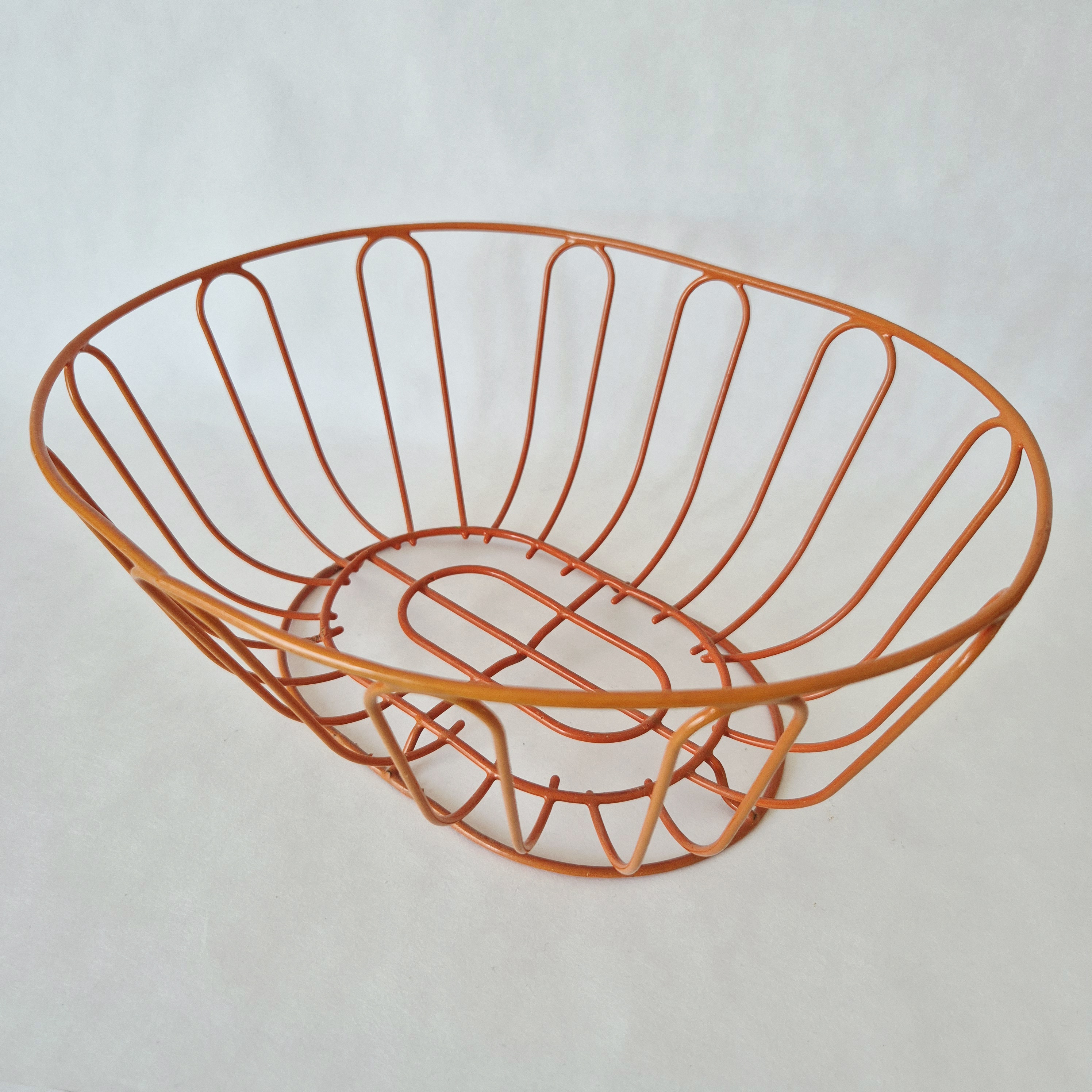 Vintage oranje draadmand, fruitmand , jaren 70