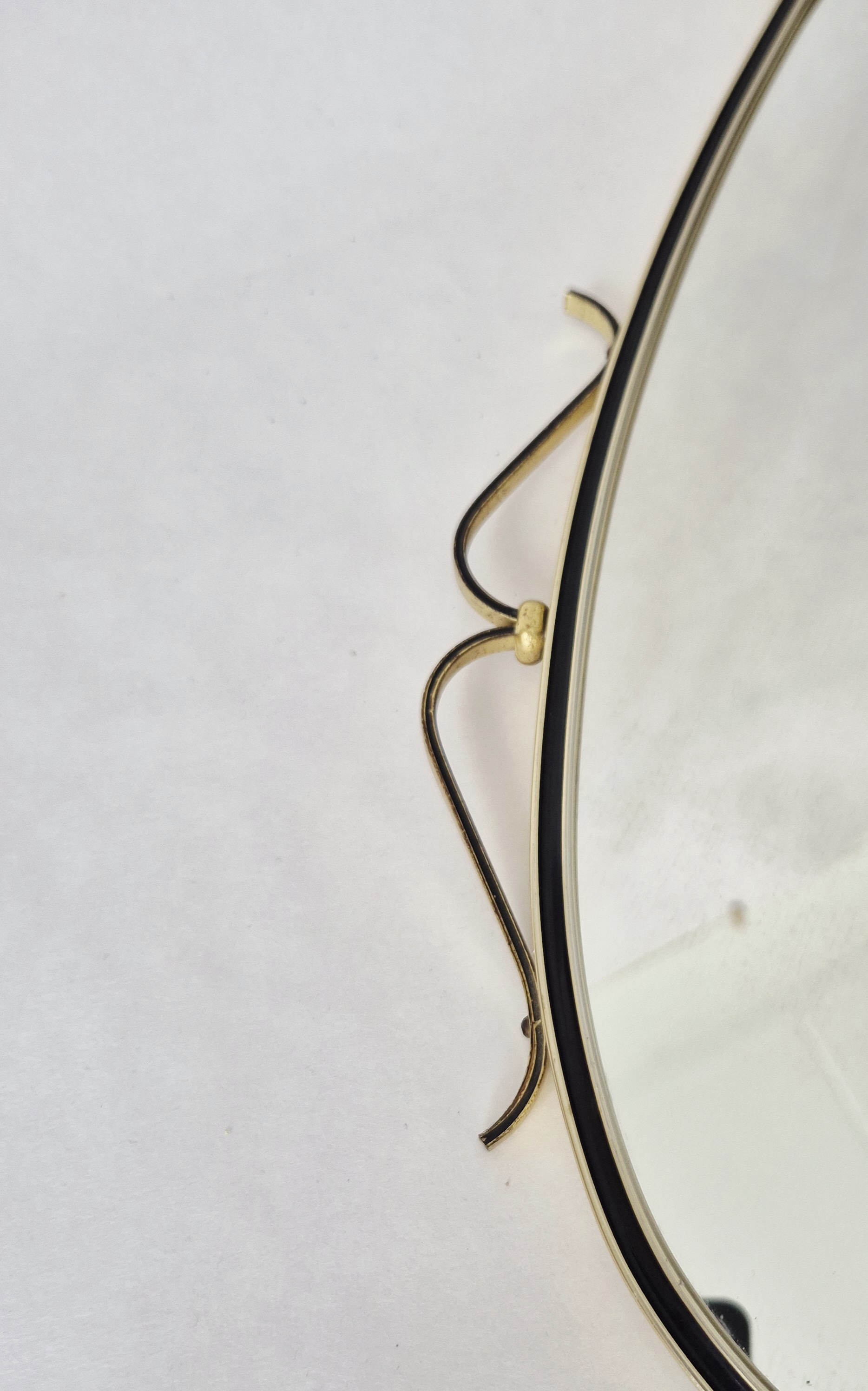 Jaren 60 messing spiegel | Vintage MCM wandspiegel | Mid-century modern spiegel