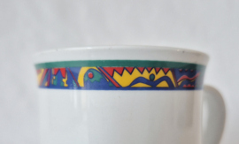Vintage set van 4 mokken Tognana Italy | Jaren 90 bekers
