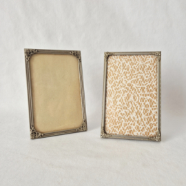 Fotolijstjes met bol glas | Vintage brocante fotolijstjes | Set van 2