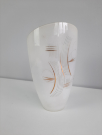 Jaren 60/70 lampenkap beige met goud