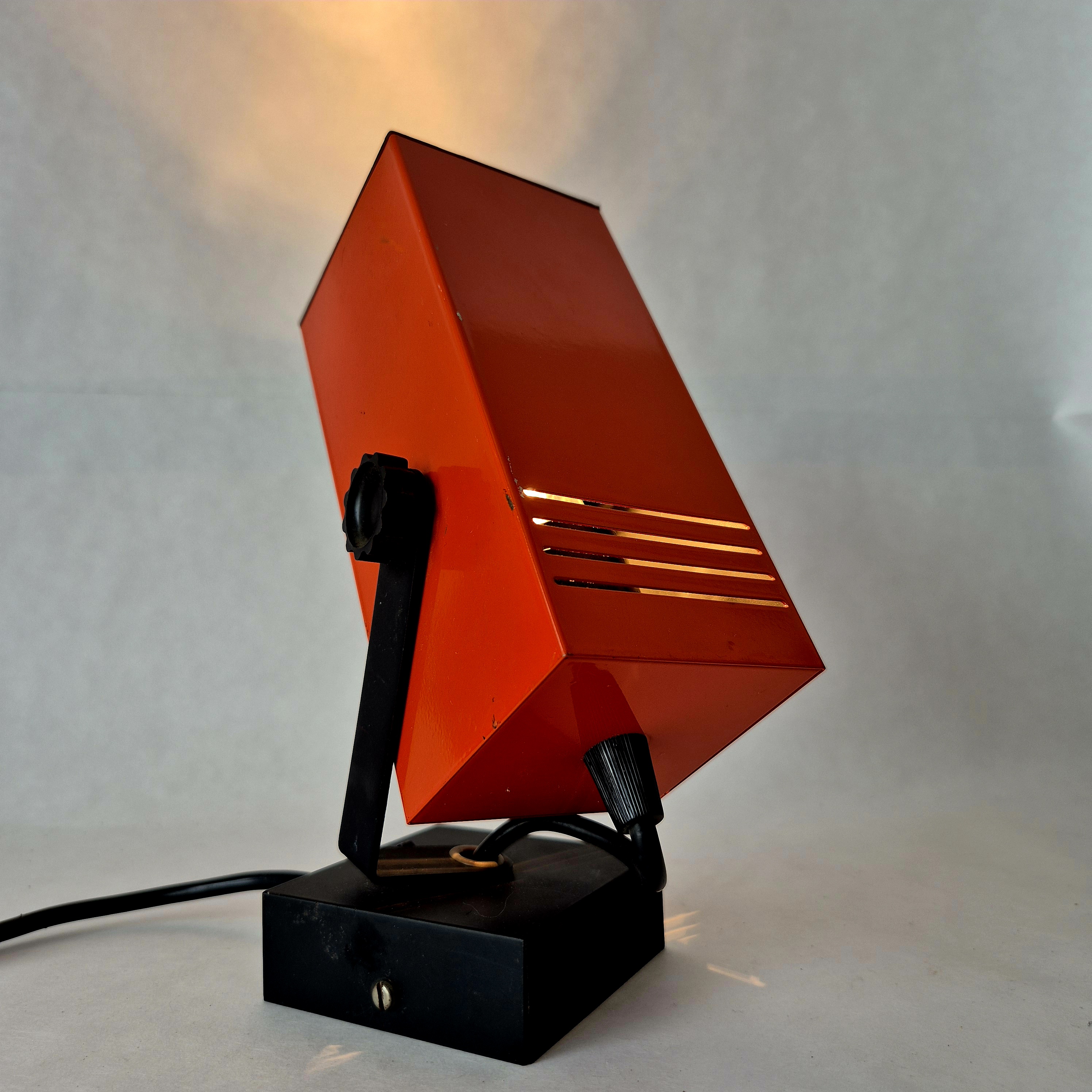 Oranje vierkante spot | Vintage jaren 70 wand of plafondlamp