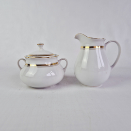 Bohemia porseleinen suikerpot en melkkan