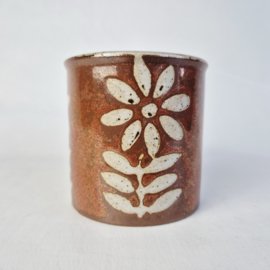 Vintage Jaren 70 mok met bloem
