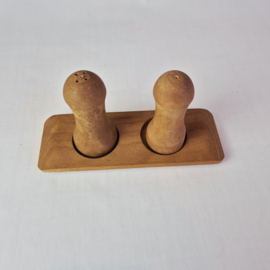 Vintage houten Peper- en zoutvaatje