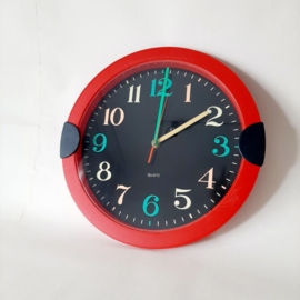 Memphis stijl wandklok | Vintage klok jaren 80 | Quartz wandklok
