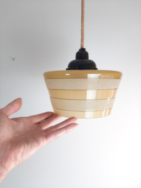 Art Deco glazen hanglamp oker