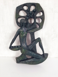 70s kunstwerk, Kunsthars, jaren 70, vintage kunst, wandsculptuur