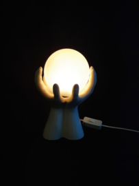 Vintage keramische tafellamp handen, jaren 80 schemerlamp