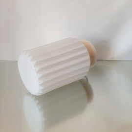 Plafondlamp Philips, plissé glas, in de stijl van Louis Kalff