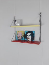 Jaren 60 Pilastro wandrek met 2 planken