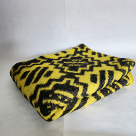 Jaren 60 wollen deken | Vintage deken met grafisch patroon | 100% zuiver wol | MCM deken