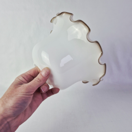 Jaren 50 witte lampenkap glas
