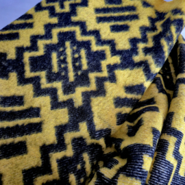 Jaren 60 wollen deken | Vintage deken met grafisch patroon | 100% zuiver wol | MCM deken