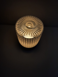 Jaren 60 plafondlamp | Schroefbol | Glazen bewerkte bol | Erco | Bakeliet