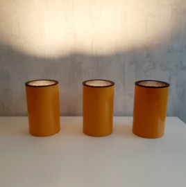 Jaren 70 spots geel, set van 3  Vintage plafondlampen