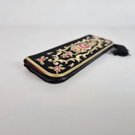 Vintage Petit Point etui met spiegel en kam