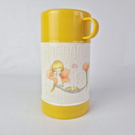 Vintage  kinderthermoskan geel