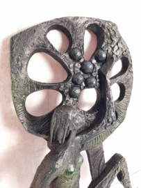 70s kunstwerk, Kunsthars, jaren 70, vintage kunst, wandsculptuur