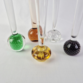 Set van 5 vaasjes bubbels | Gekleurde glazen bolvazen | Rozenvaas