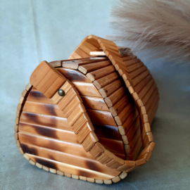 Vintage bamboe tas | Tas uit de jaren 60/70 | Houten tas