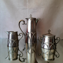 Art Deco Koffiestel, koffieset, Art Deco design, jaren 30 patroon