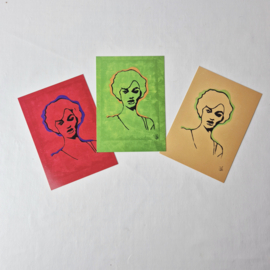 Retro Pop Art Ansichtkaarten Set van 3