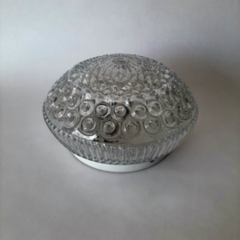 Vintage plafonniere, jaren 60 plafondlamp, helder glas