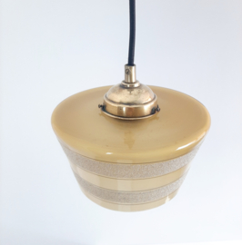 Art Deco glazen hanglamp oker