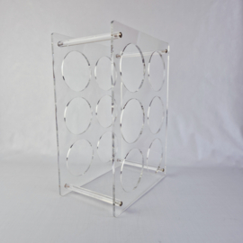 Vintage plexiglas | Perspex wijnrek voor 6 flessen