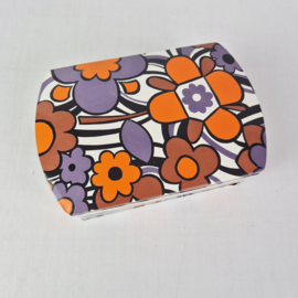 Vintage jaren 70 blik Flowerpower