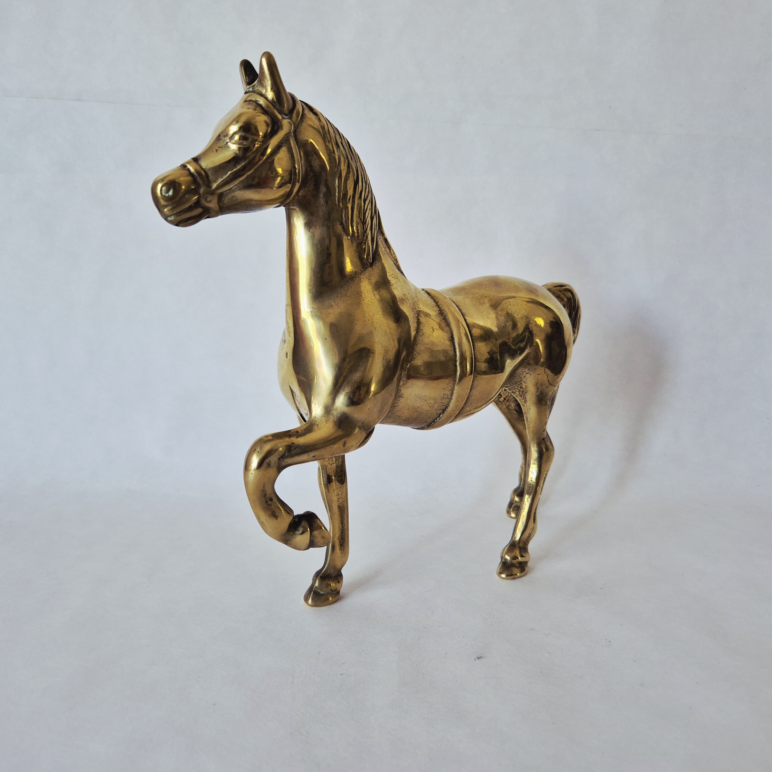 Vintage messing beeld paard