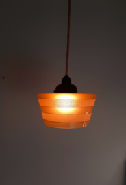 Art Deco glazen hanglamp oker