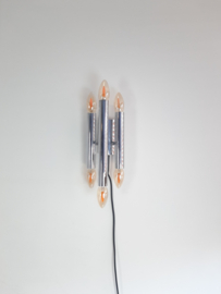Wandlamp in de stijl van Gaetano Sciolari, Wandlamp chroom met 6 lichtpunten