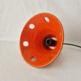 Oranje keramische hanglamp | Vintage jaren 70 lamp