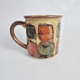 Jaren 70 mok met retro patroon | Vintage beker