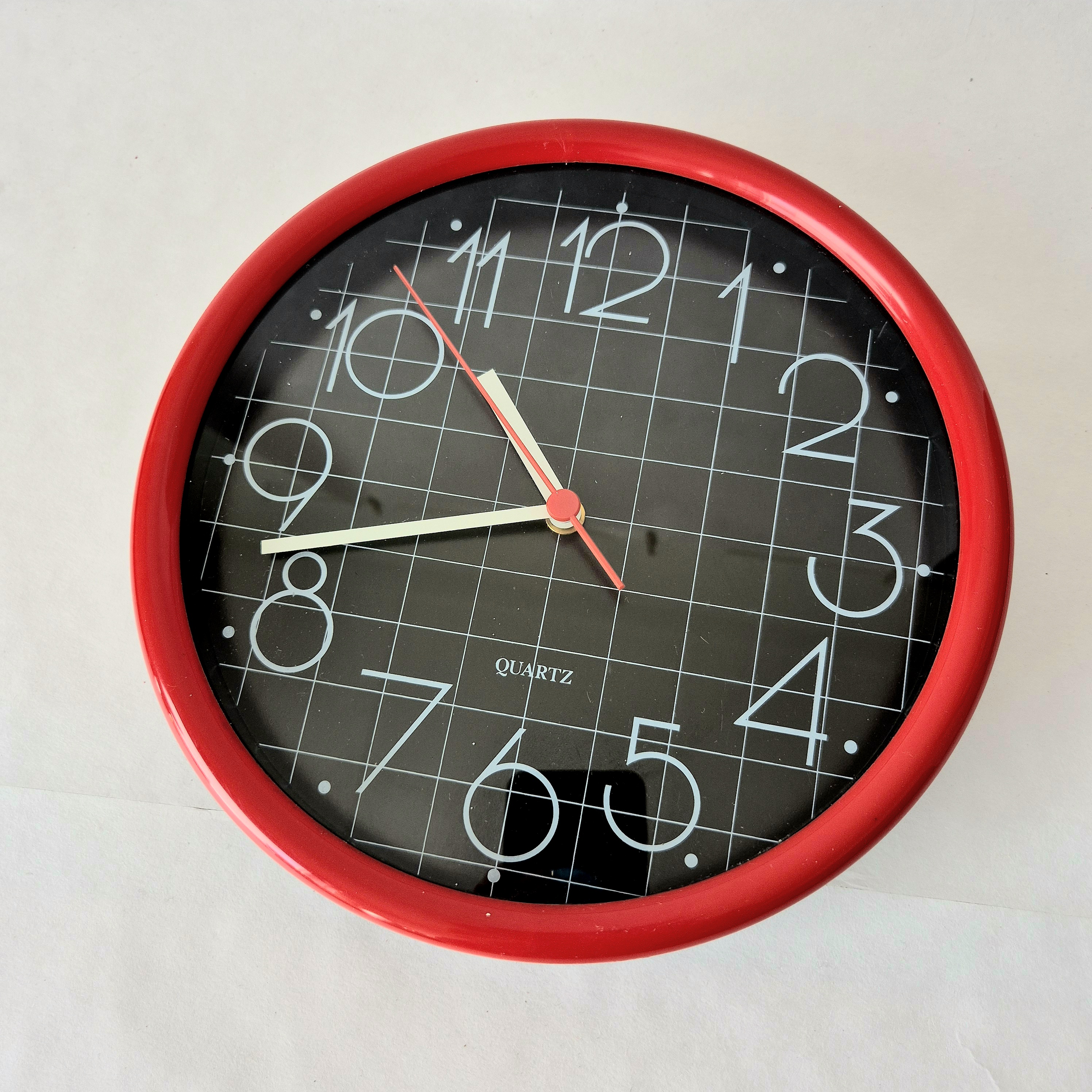 Memphis stijl wandklok | Vintage klok jaren 80 | Quartz wandklok