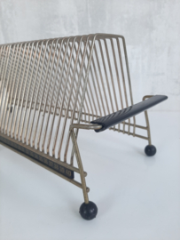 Jaren 70 LP rek, vintage standaard met 40 sleuven, platenrek
