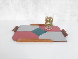 Vintage jaren 60 dienblad | Houten dienblad MCM